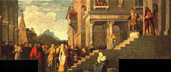 TIZIANO Vecellio Presentation of the Virgin at the Temple Germany oil painting art